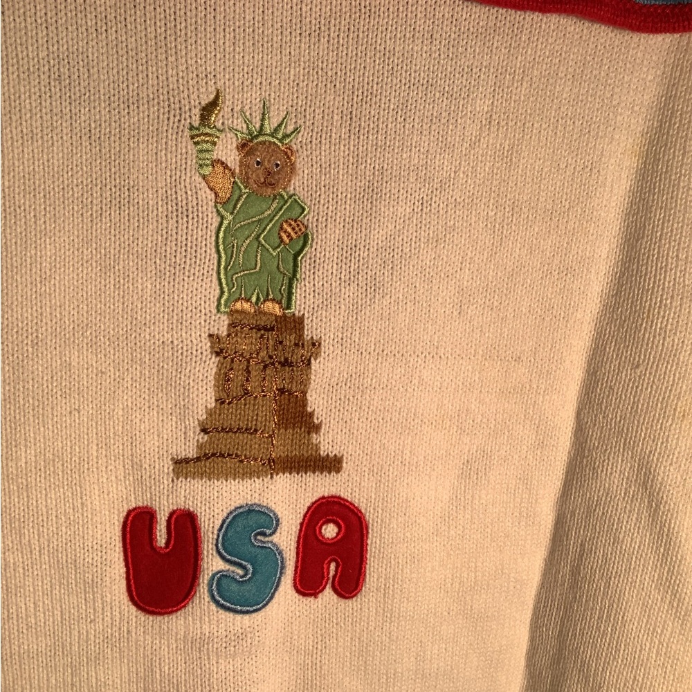 Storybook knit sweater called “Beary Patriotic” - Picture 6 of 6